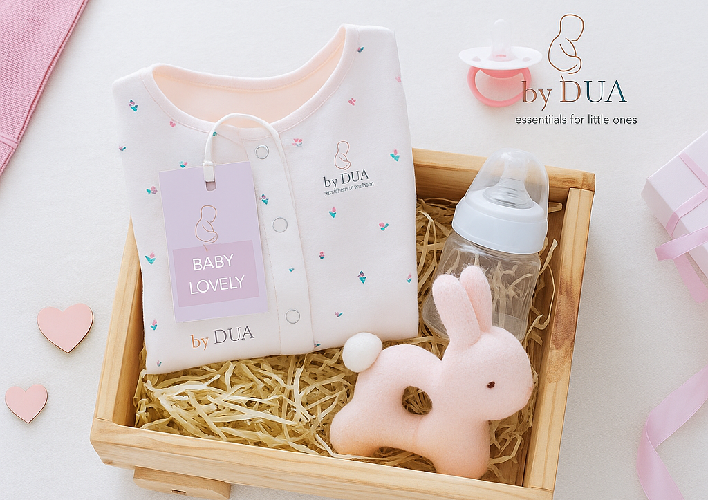 Geschenkset Geschenkidee für Babys und Neugeborene, Babyartikel und Babyprodukte von by DUA