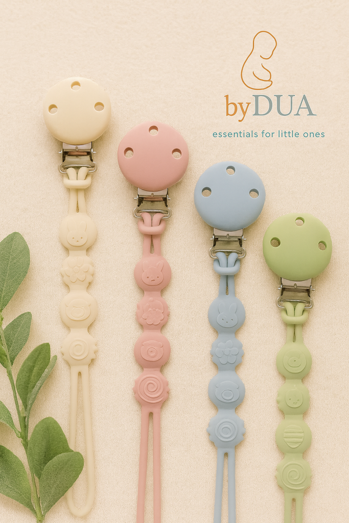 Baby Schnullerkette aus sicherem Silikon, Babyprodukte und Babyartikel by DUA