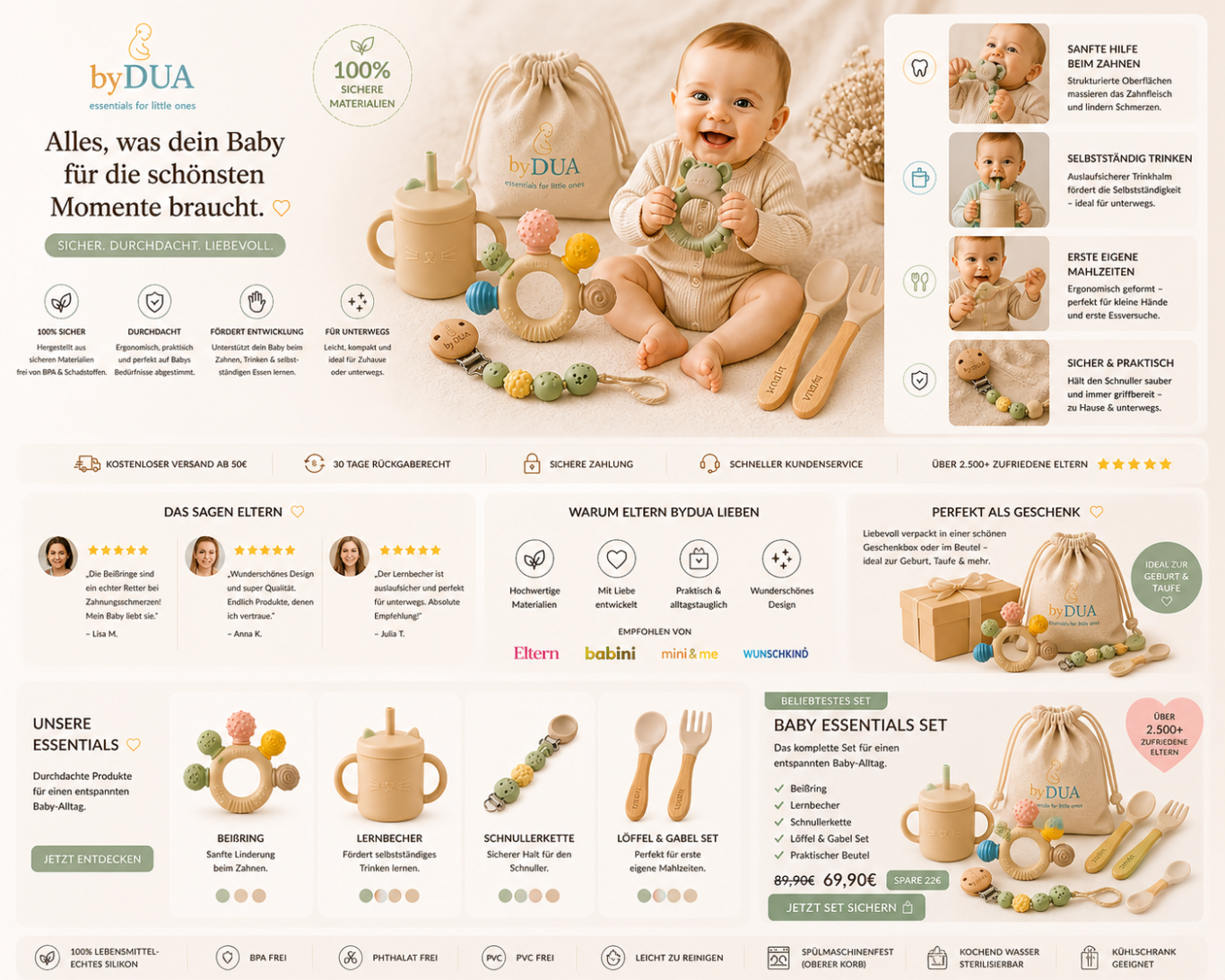 by Dua Babyartikel und Babyprodukte, Artikel und Produkte aus Silikon, Für Babys, von by DUA 