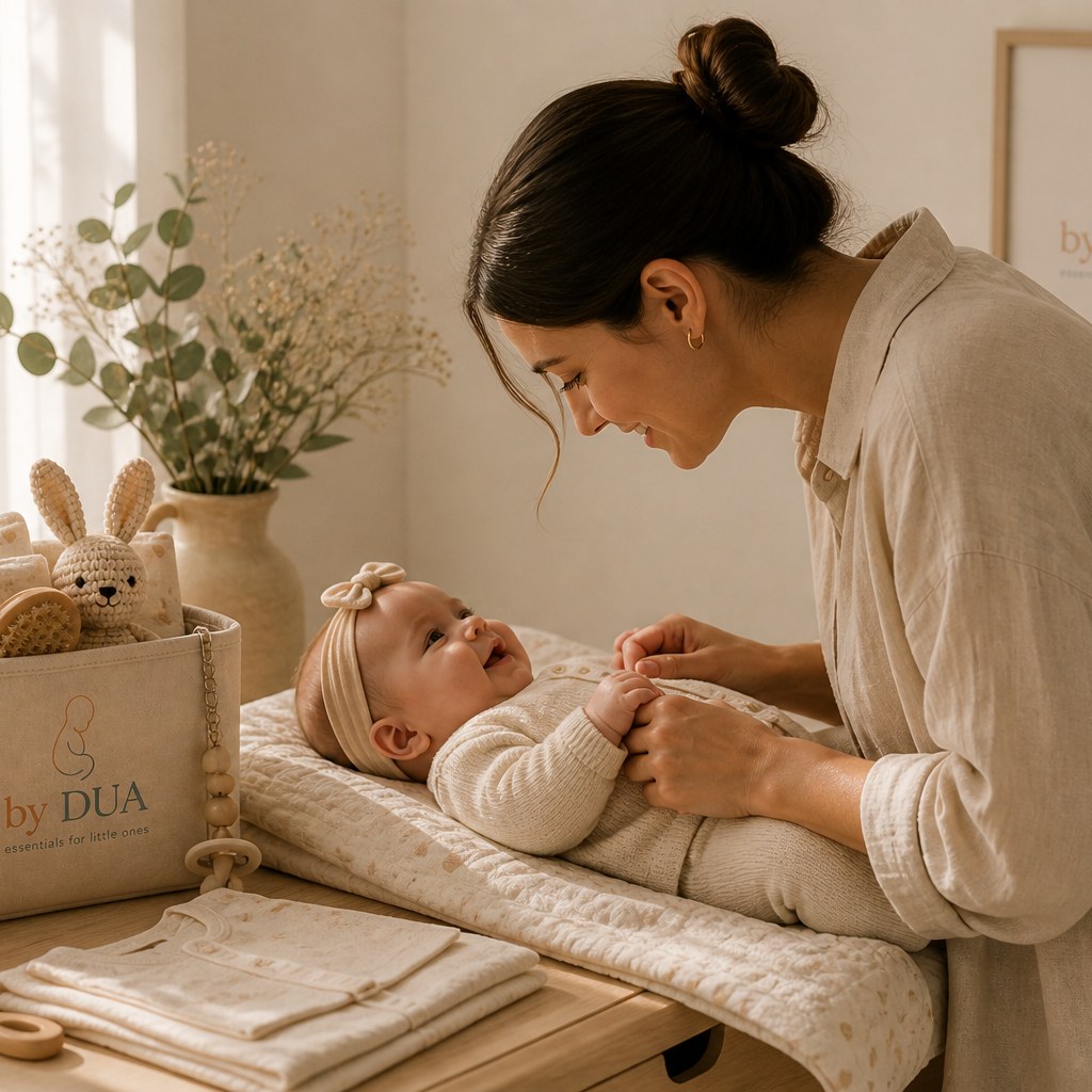 Mama mit Baby und Silikon-Beißring von by DUA